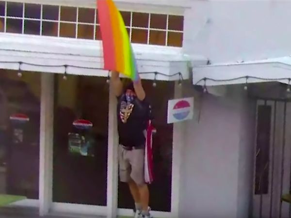 Watch: So-Called 'Captain America' In Jail after Tearing Down Pride Flag, Attempting Assault